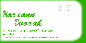 mariann dvorak business card